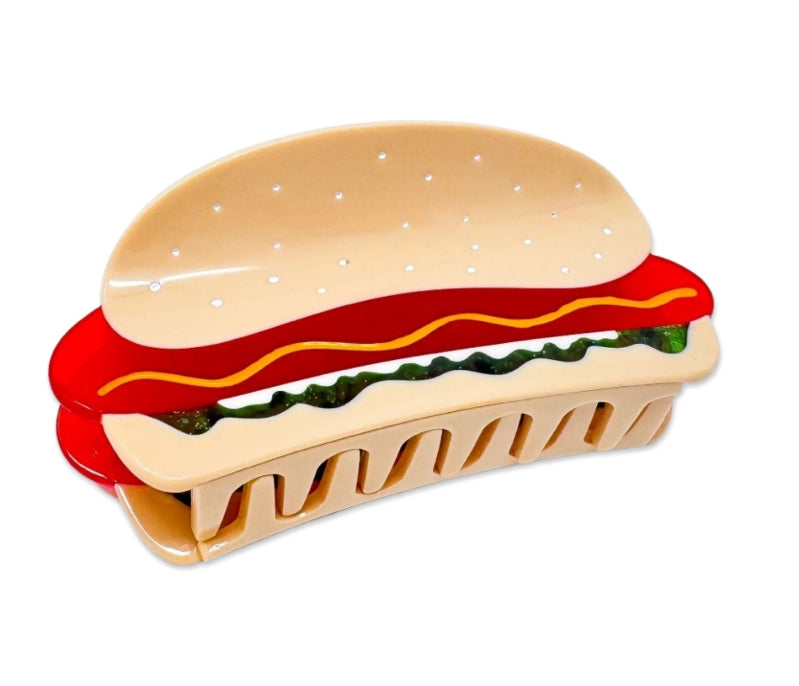 Jenny Lemons Large Hot Dog Hair Clip With All The Fixins