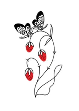 Tattly Strawberry Branch Tattoo Pair