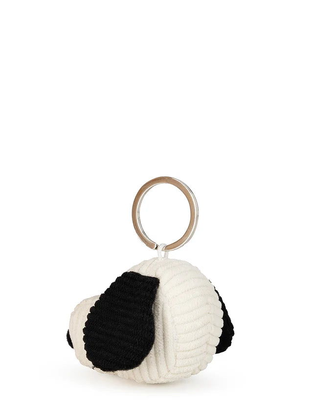 Snoopy Head Corduroy Cream Keychain