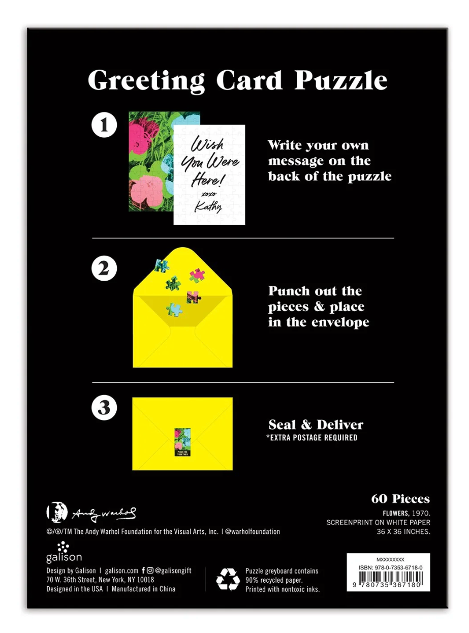 Warhol Flowers Greeting Card Puzzle