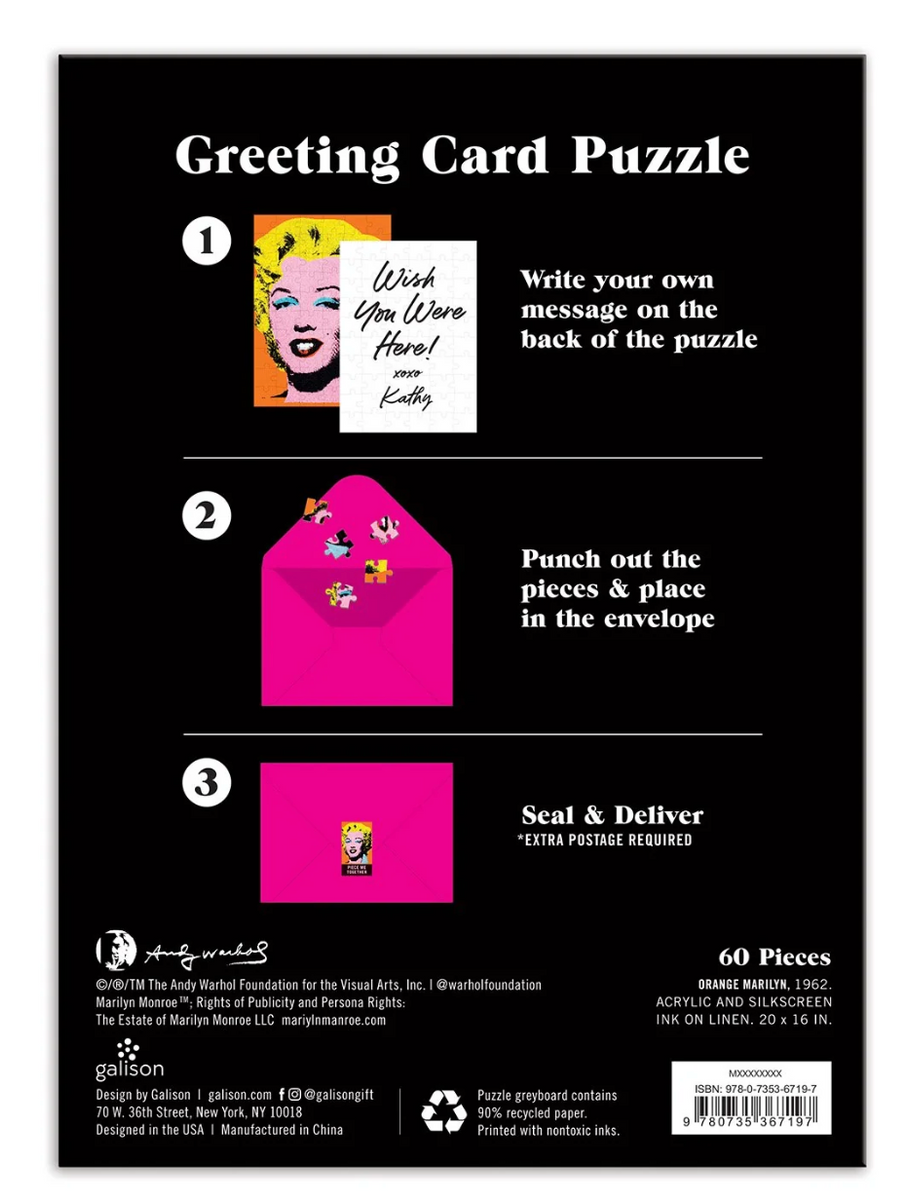 Warhol Marilyn Greeting Card Puzzle – Sjma Online Store