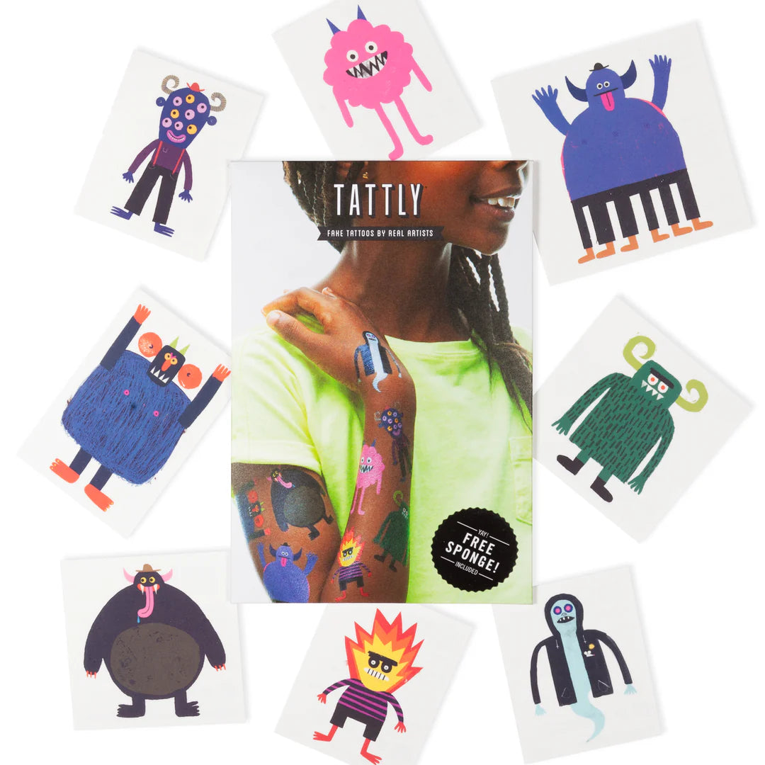 Tattly Spooky Squad Temporary Tattoo Set By Rob Hodgson
