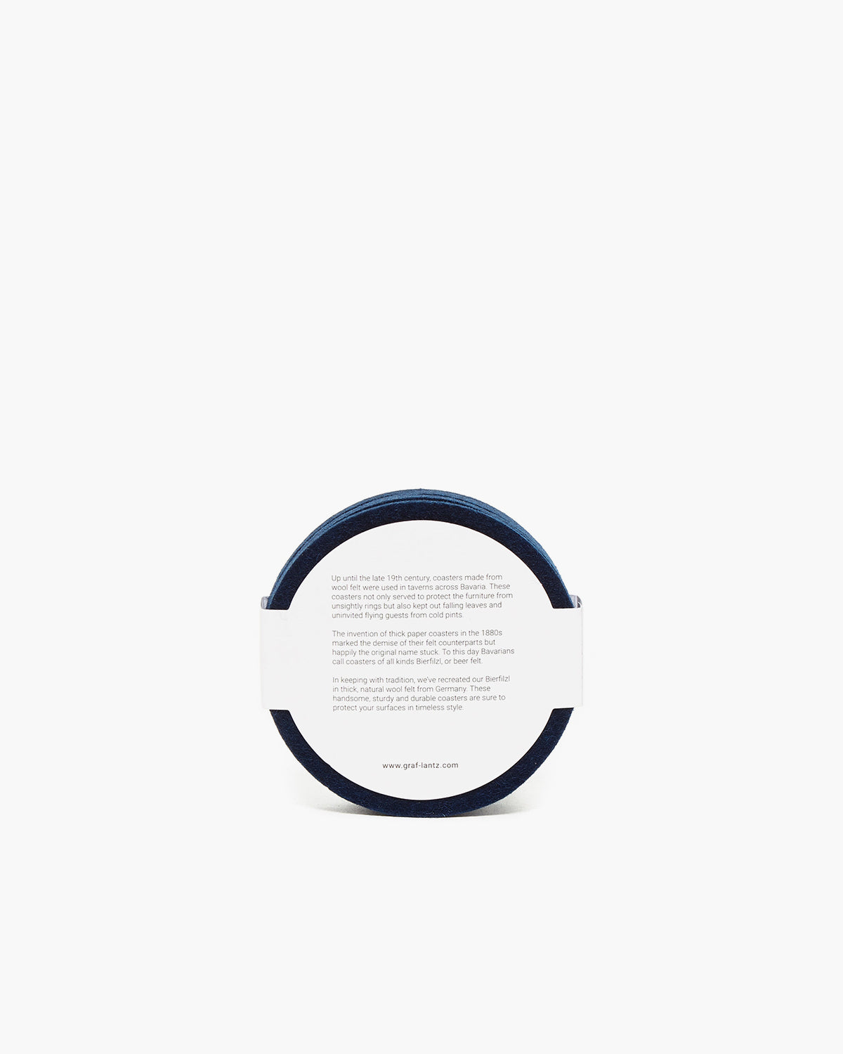 Graf & Lantz Bierfilzl Merino Wool Felt Round Coaster Solid 4 Pack in Marine