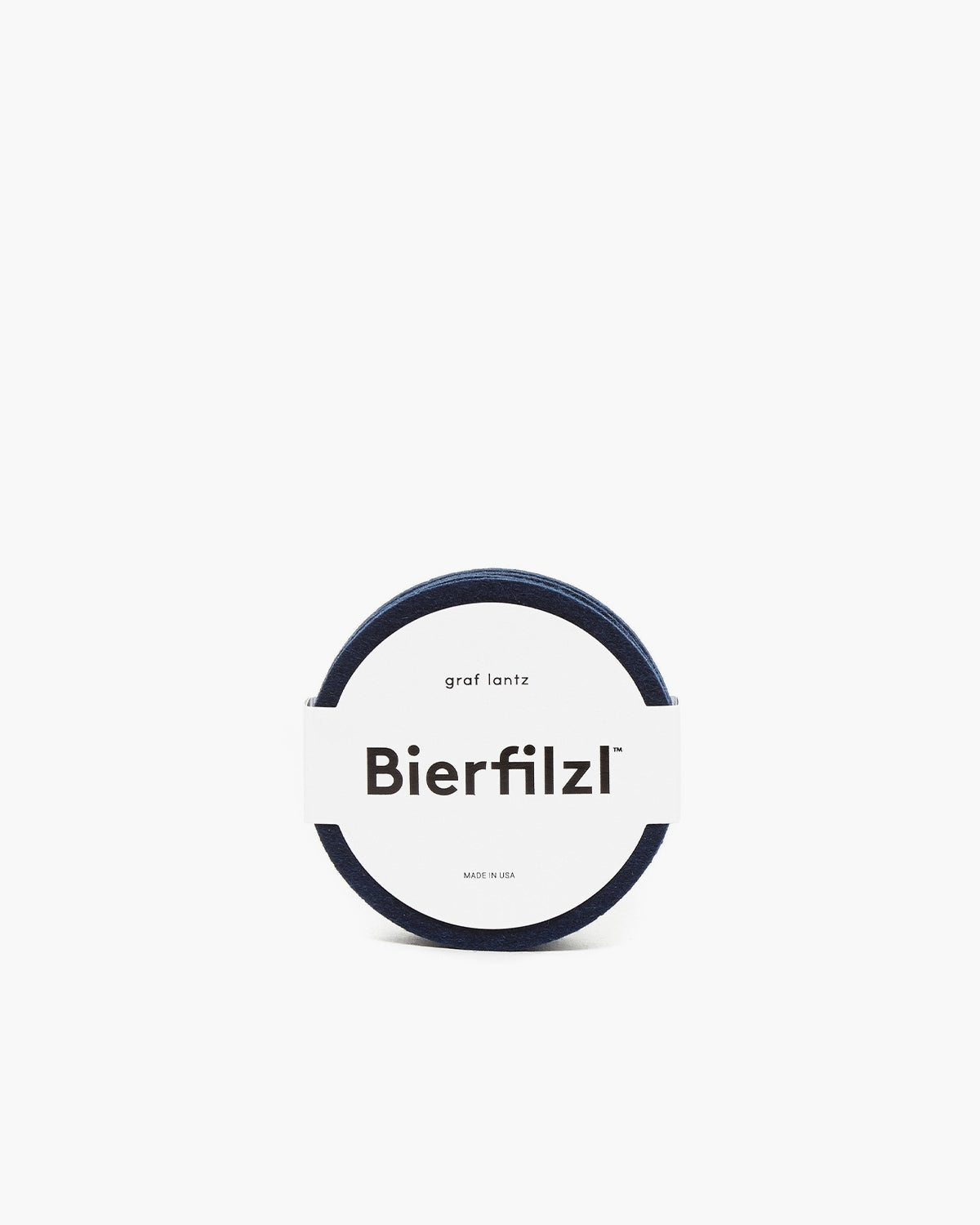 Graf & Lantz Bierfilzl Merino Wool Felt Round Coaster Solid 4 Pack in Marine