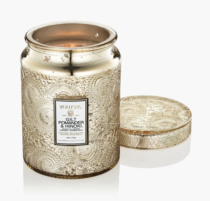 Gilt Pomander & Hinoki - Large Jar Candle