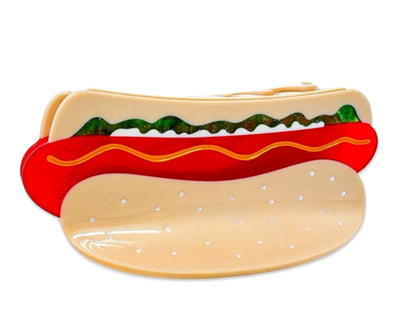 Jenny Lemons Large Hot Dog Hair Clip With All The Fixins