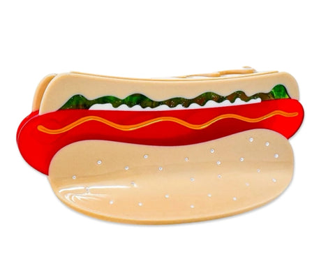 Large Hot Dog Hair Clip With All The Fixins