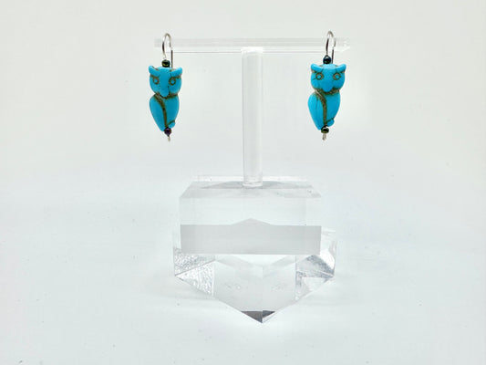 Blue Owl Earrings