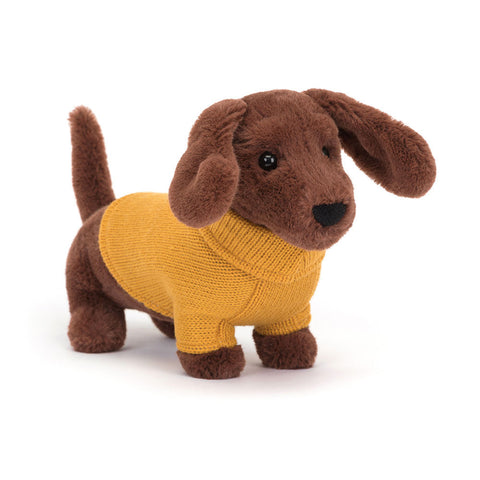 Jellycat Yellow Sweater Sausage Dog