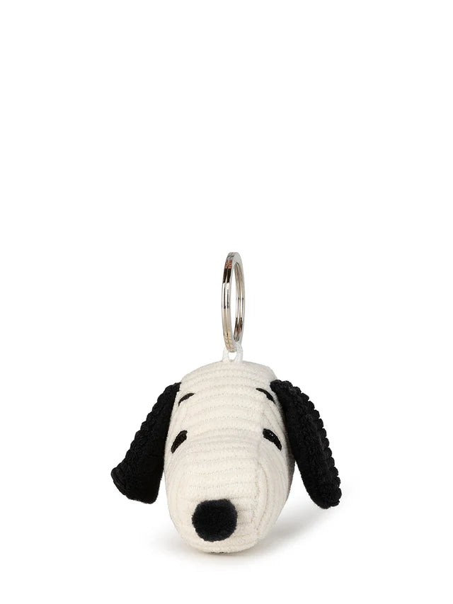 Snoopy Head Corduroy Cream Keychain