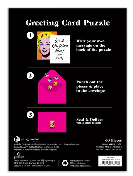 Warhol Marilyn Greeting Card Puzzle