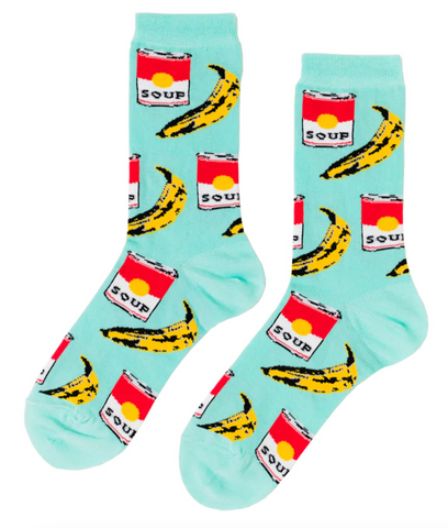 Warhol Soup Can and Banana Socks