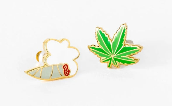 Yellow Owl Weed Earrings
