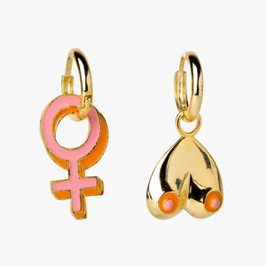 Feminist Female Boobs Hoop Earrings