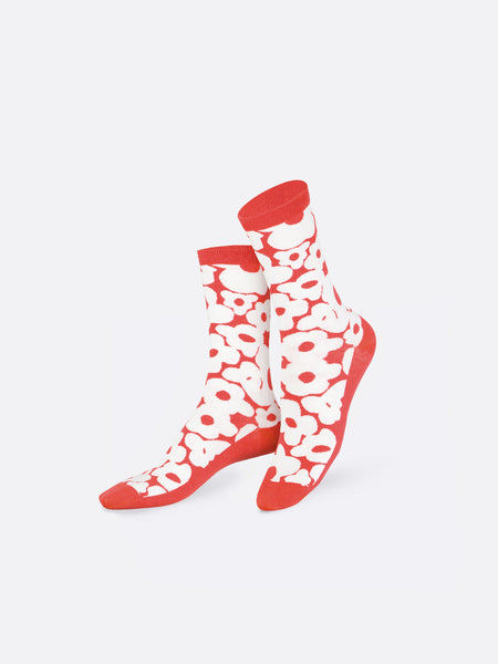 Flower Power Socks - Red