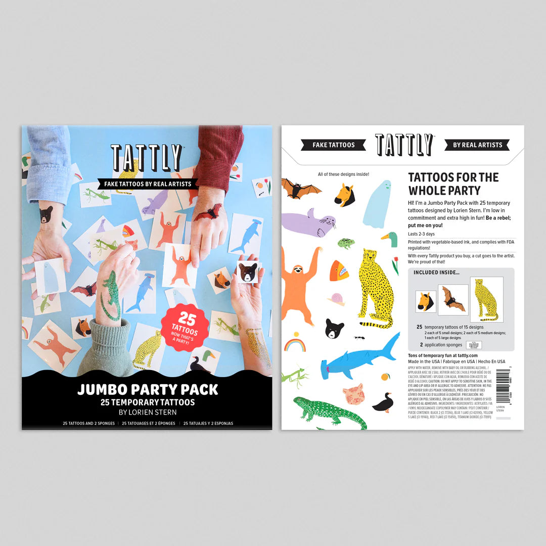 Tattly Temporary Tattoo Jumbo Party Pack by Lorien Stern