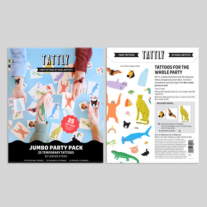 Tattly Temporary Tattoo Jumbo Party Pack by Lorien Stern