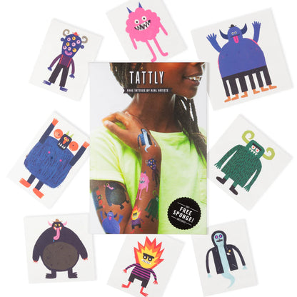 Tattly Spooky Squad Temporary Tattoo Set By Rob Hodgson