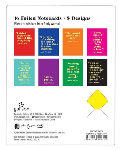 Andy Warhol Philsophy Notecards