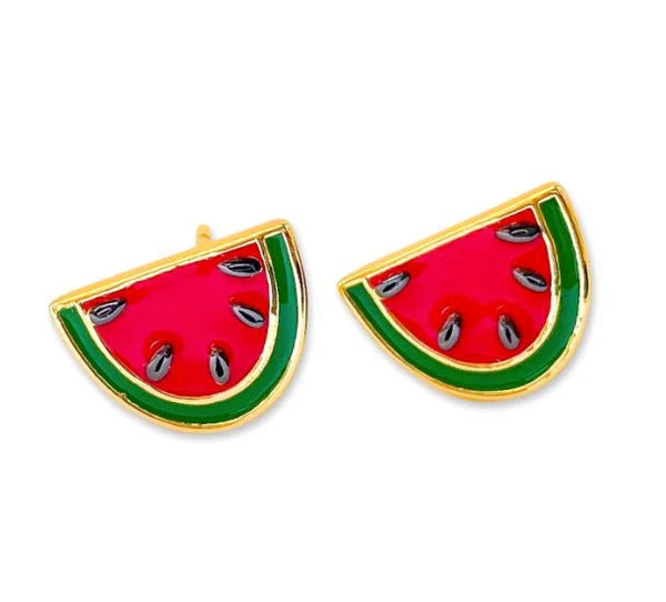 Watermelon Enamel Earrings