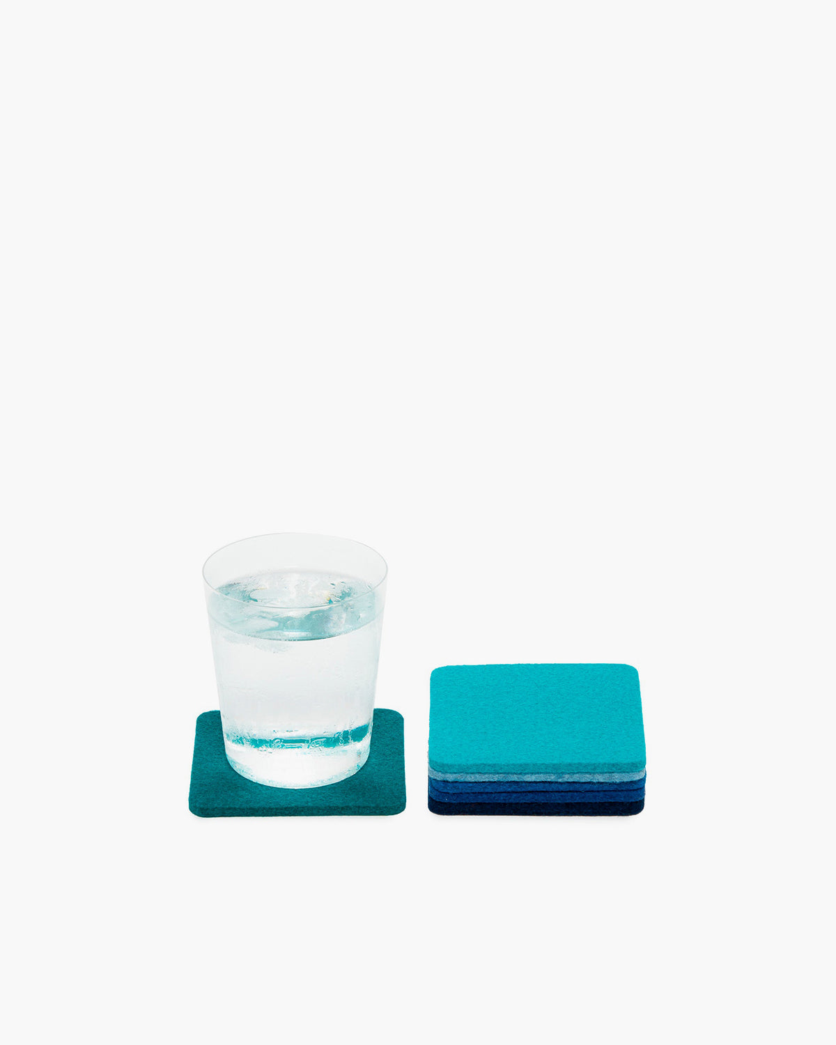 NEW! Graf & Lantz Merino Wool Felt Bierfilzl Square Coaster Multi 6 Pack in Ocean