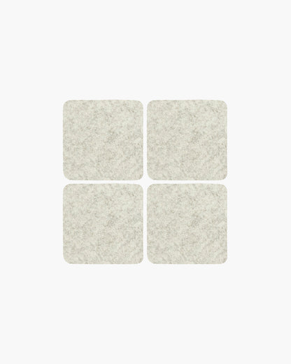 NEW! Graf & Lantz Merino Wool Felt Bierfilzl Square Coaster Multi 4 Pack in Heather White