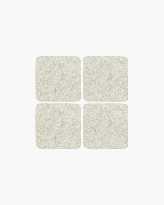 NEW! Graf & Lantz Merino Wool Felt Bierfilzl Square Coaster Multi 4 Pack in Heather White