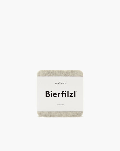 NEW! Graf & Lantz Merino Wool Felt Bierfilzl Square Coaster Multi 4 Pack in Heather White