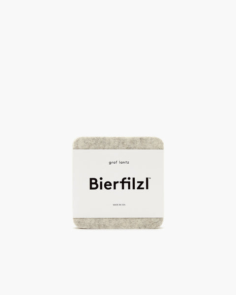 NEW! Graf & Lantz Merino Wool Felt Bierfilzl Square Coaster Multi 4 Pack in Heather White