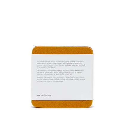 NEW! Graf & Lantz Merino Wool Felt Bierfilzl Square Coaster Multi 4 Pack in Ikebana