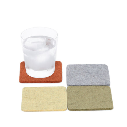 NEW! Graf & Lantz Merino Wool Felt Bierfilzl Square Coaster Multi 4 Pack in Ikebana