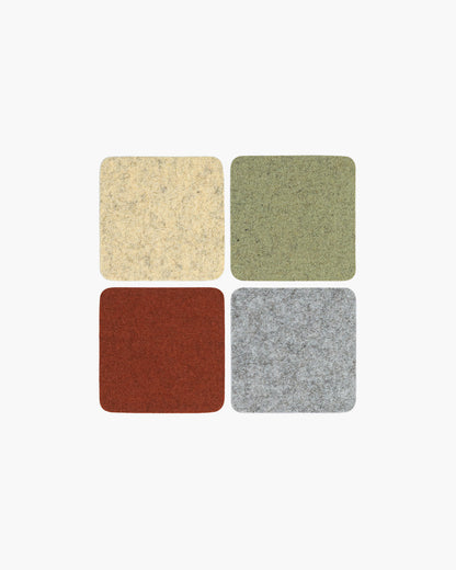 NEW! Graf & Lantz Merino Wool Felt Bierfilzl Square Coaster Multi 4 Pack in Ikebana