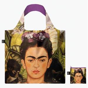 Frida Kahlo Self Portrait with Hummingbird Recycled Bag