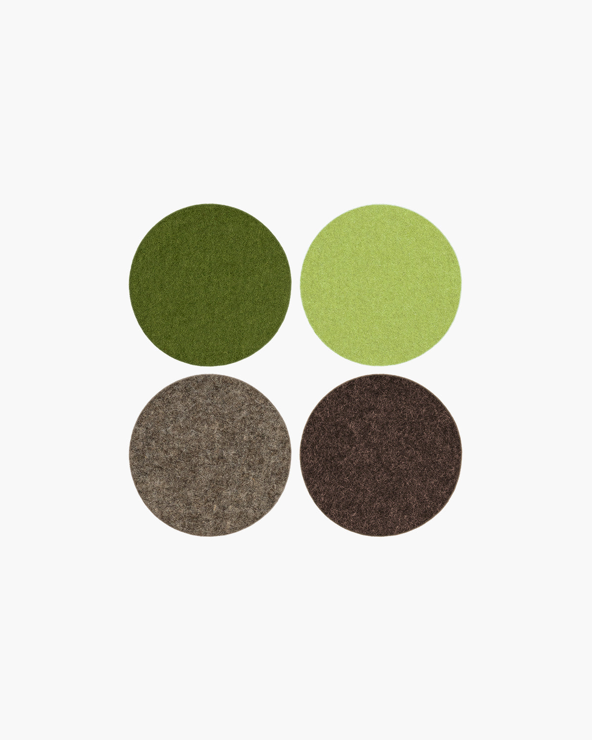 Graf & Lantz Bierfilzl Merino Wool Felt Round Coaster Solid 4 Pack in Forest
