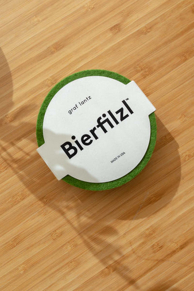 Graf & Lantz Bierfilzl Merino Wool Felt Round Coaster Solid 4 Pack in Forest