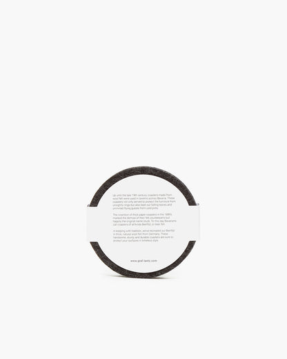 NEW! Graf & Lantz Bierfilzl Merino Wool Felt Round Coaster Solid 4 Pack in Charcoal