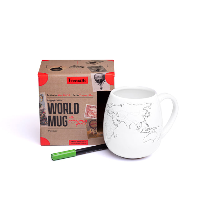 Color Your Travels World Mug by Trouvaille