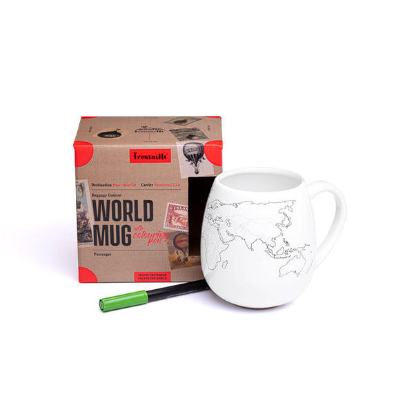 Color Your Travels World Mug by Trouvaille