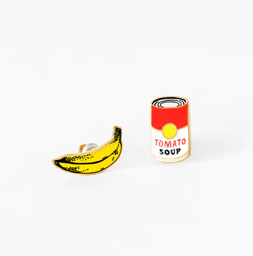 Yellow Owl Workshop Pop Art Banana & Soup Earrings