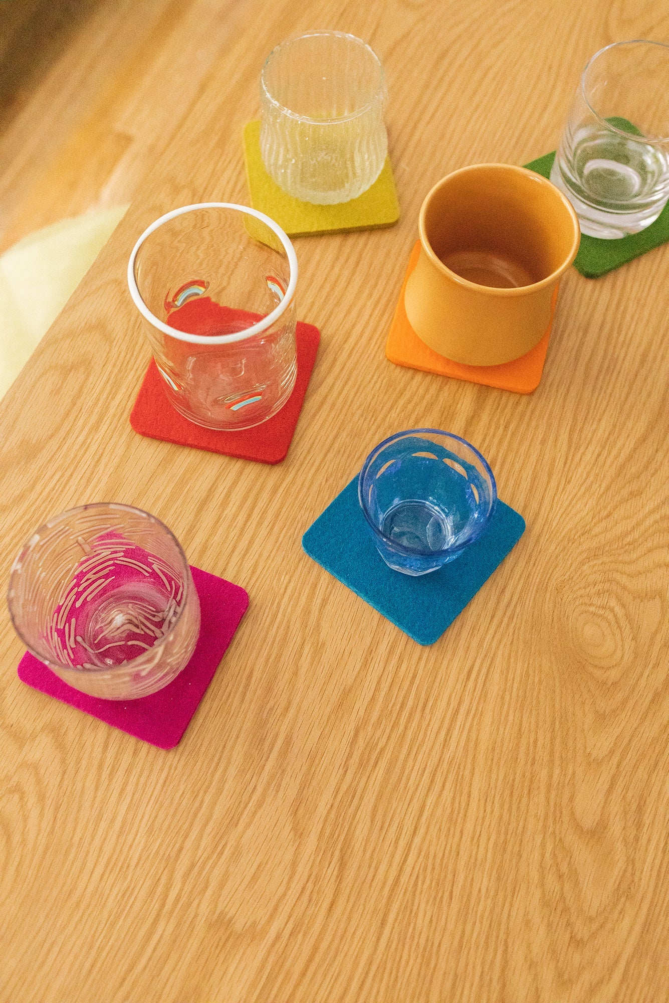NEW! Graf & Lantz Merino Wool Felt Bierfilzl Square Coaster Multi 4 Pack in Electic